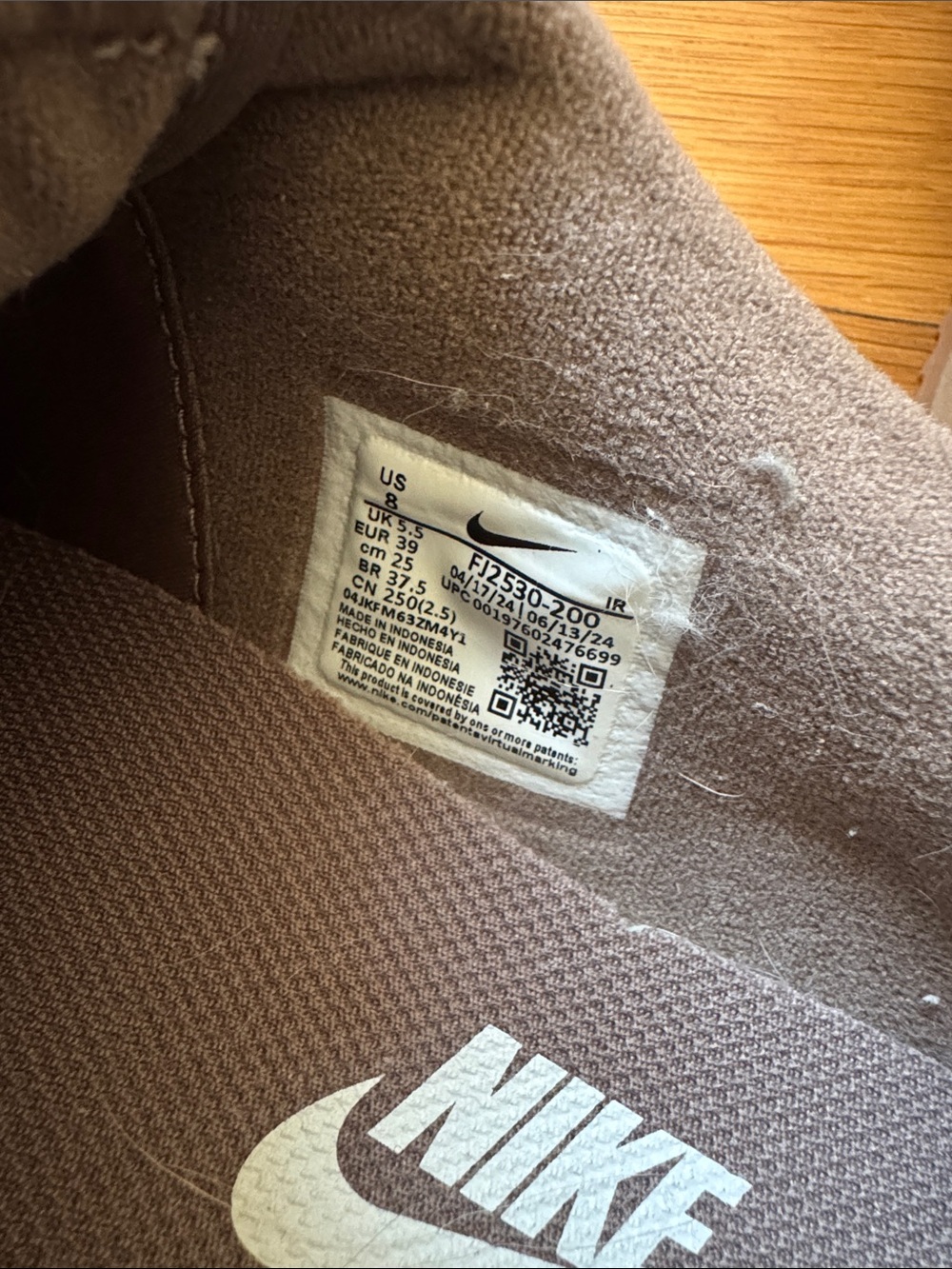 NIKE CORTEZ SNEAKERS VINTAGE MINK BROWN - Picture 6 of 7